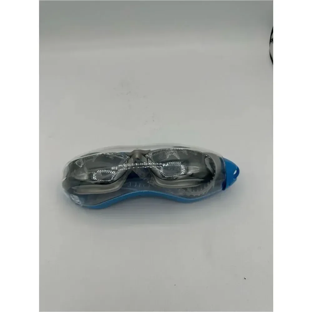 Zoto Gray anti fog Swim Goggles with Protective Case UV shield NEW